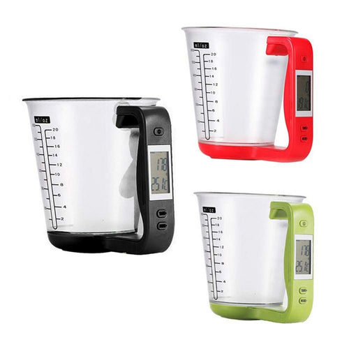 Digital Electronic Scale With LCD Display, Multifunctional Temperature Liquid Measurement with Cup