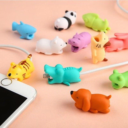 Cartoon Animals Data Line Protector For Smart Phone