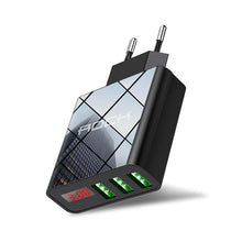 Load image into Gallery viewer, LED Display EU 3 USB Universal Mobile Phone USB Charger