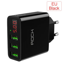 Load image into Gallery viewer, LED Display EU 3 USB Universal Mobile Phone USB Charger