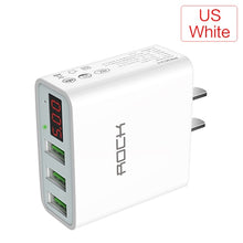 Load image into Gallery viewer, LED Display EU 3 USB Universal Mobile Phone USB Charger